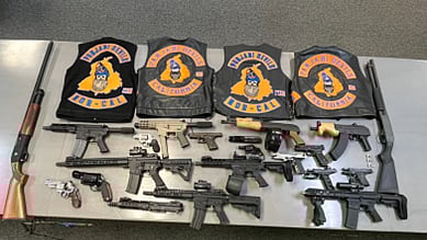 Among the items found were a live “pineapple”-style hand grenade and a military-style “claymore” mine, which were safely destroyed at the scene by the San Joaquin County Sheriff’s Department bomb squad.