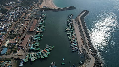 Colachel fishing harbour in Kanniyakumari district.