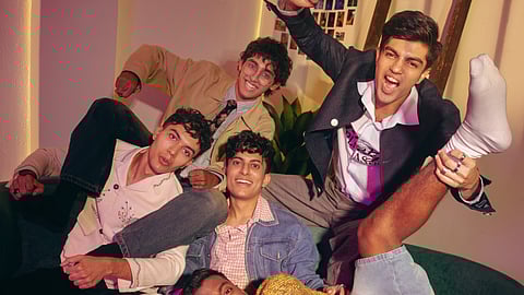 OutStation; back row: Shayan Pattem, Mashaal Shaikh; middle row: Bhuvan Shetty, Hemang Singh; bottom: Kurien Sebastian