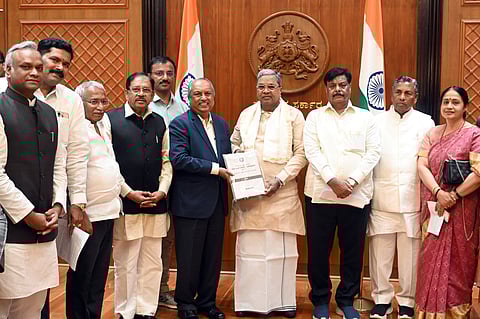 Justice H N Nagmohandas commission submitted its SC communities caste survey report to CM Siddaramaiah in Vidhana Soudha on Monday.
