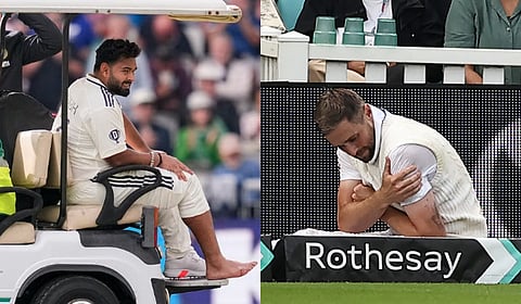 Rishabh Pant (L) and Chris Woakes