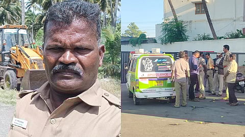 Special Sub-Inspector (SI) M. Shanmugavel was hacked to death on Tuesday night while trying to resolve a dispute between a father and son in Gudimangalam.