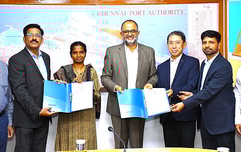 The deal was signed in the presence of Chennai Port Authority and Kamarajar Port chairman Sunil Paliwal, and Irene Cynthia, managing director of Kamarajar Port Ltd (KPL).