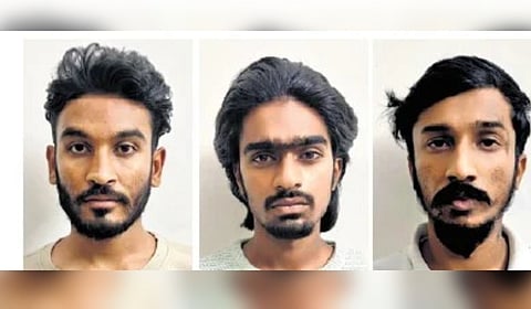 The arrested Hamit Tabrez; Ijhar Pasha; Maksud Ahmad