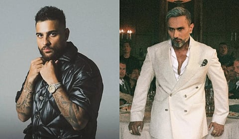 Singers Karan Aujla (L) and Yo Yo Honey Singh (R).