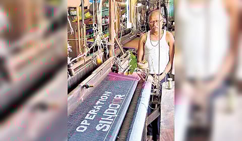 Gadag man weaves 'Operation Sindoor' gallantry on saree