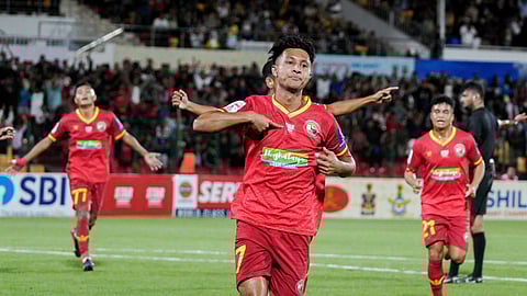 Lajong players celebrate but lose match on Friday