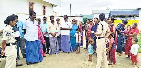 Nari Shakti police team working in Nirmal district.