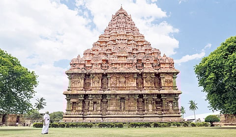 Prime Minister Narendra Modi during his visit to Gangaikonda Cholapuram Temple in Ariyalur.