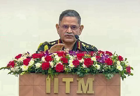 In this image released by @DrMohanYadav51 via X on Aug. 10, 2025, Defense Minister Rajnath Singh addresses the gathering during the groundbreaking ceremony for the BRAHMA Project (BEML Rail Hub for Manufacturing) in Raisen district.