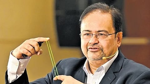 IIMK Director Debashis Chatterjee during a session on mindful leadership in Kochi on Saturday 