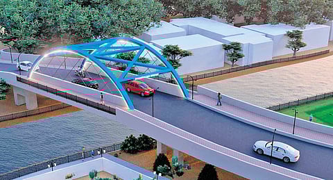 The model of Thevara Kallupalam bridge