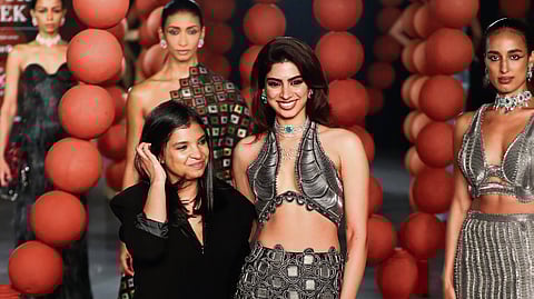 Fashion designer Rimzim Dadu with Khushi Kapoor