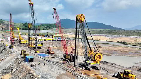 Works at Polavaram diaphragm wall going on full swing.