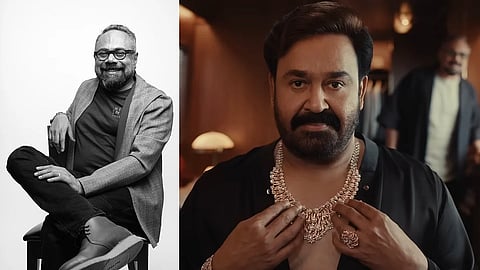 Prakash Varma (L) and Mohanlal in the Vinsmera ad Truly Irresistible (R)
