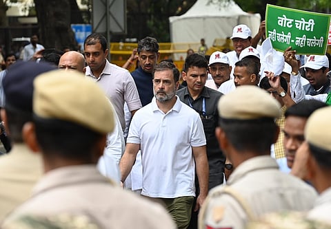 On Monday, opposition MPs, including Rahul Gandhi, Kharge and Pawar, took out a protest march from the Parliament House to the Election Commission office against the revision of electoral rolls in Bihar.