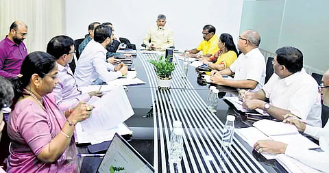 CM Chandrababu Naidu holds a review meeting at his camp office