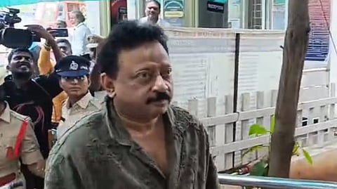 Famous film director Ram Gopal Varma attended the Police inquiry before the Ongole rural CI Srikanth Babu here on Tuesday.