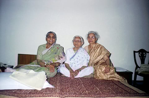 (L-R) Subhadra Khosla, Satyavati, Nirmal Kant, who hoisted a flag inside the Lahore women’s jail in 1942