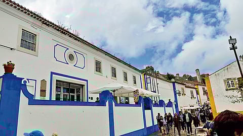tourists on the streets in Obidos 