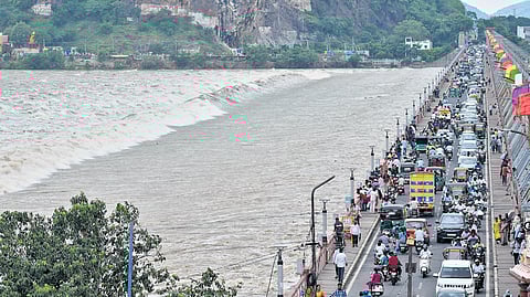 Prakasam Barrage in Vijayawada 