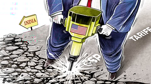 US President Donald Trump imposed a 50 percent tariff on Indian goods, citing India's imports of Russian oil.