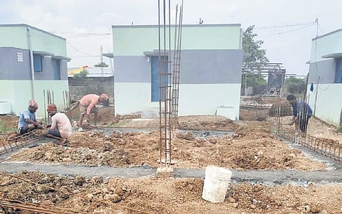 In Katrambakkam, only foundation and base level work have been completed 