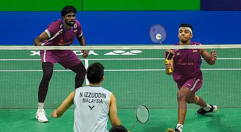 Satwiksairaj Rankireddy (L) and Chirag Shetty