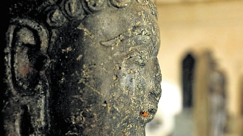 A Jain idol has now turned into a residence for insects