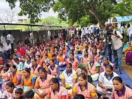 Around 140 employees have been staging a sit-in on the campus of the Talema Electronics factory in Salem for the past two weeks.