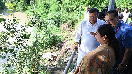 Delhi CM Rekha Gupta visit at the Asita Ghat, ITO to review the flood management and preparedness measures in the Yamuna and adjoining areas.