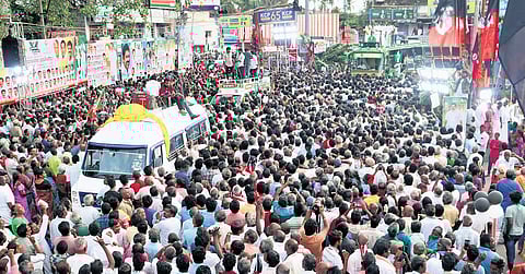 AIADMK general secretary EPS at a campaign in Katpadi 
