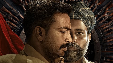 Kalaiyarasan and Dinesh in a poster for Thandakaaranyam