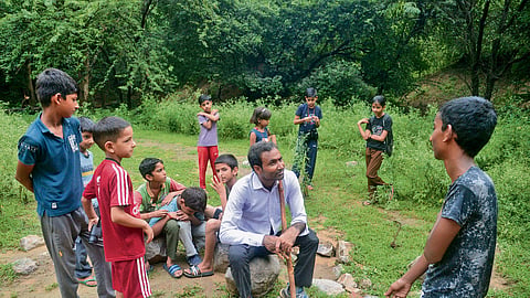 Sunil Harsana with Eco Club members