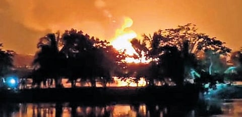 ONGC officials issued a clarification to  the media and the public regarding the gas fire incident. 