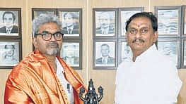 Vijayawada MP Kesineni Sivanath (Chinni) and South Central Railway (SCR) General Manager Sanjay Kumar Srivastava.