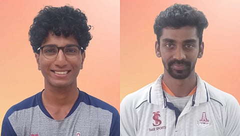 C Andre Siddarth (L) and B Indrajith hit a century each for the TNCA President's XI