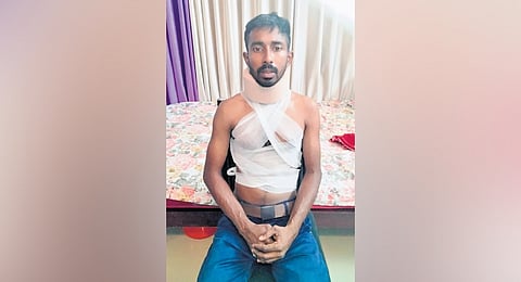 Amal Antony, who was allegedly assaulted by Muvattupuzha police