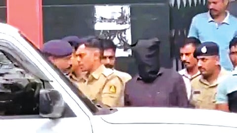 Witness-complainant, who was arrested by the SIT in connection with the Dharmasthala case, in Manglauru on Saturday  