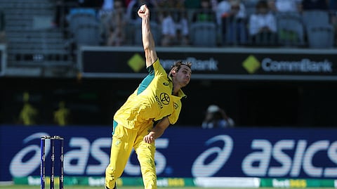 Australia’s Lance Morris bowls during the third one-day International (ODI) cricket match between Australia and Pakistan at Perth Stadium in Perth on November 10, 2024.