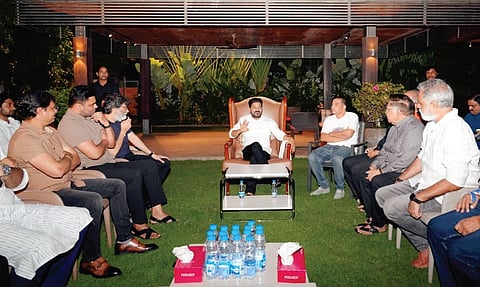 Producers and directors from the Telugu film industry met the Chief Minister Revanth Reddy at his residence in Hyderabad