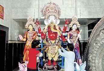 The Lord Budha Ganesh idol at Buxi Bazar Bania Sahi. 