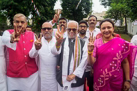 INDIA bloc VP candidate Justice Reddy launches campaign in Lucknow; seeks SP, Congress support