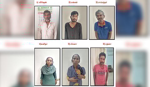 The accused — Krishan (59), Ramchandar (50), Ratna (40), Bimala (51), Sunita (35) and Mangal (28) — hail from Punjab and Rajasthan and belong to the nomadic Bawaria community.