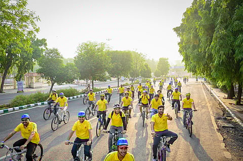 Students participating in Fit India Movement events