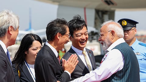 Prime Minister Narendra Modi arrives in Tokyo, Japan.