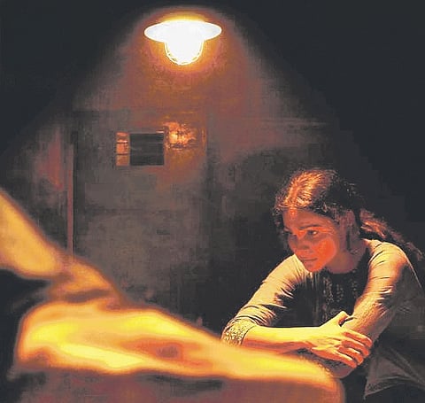 A still from the movie Manushi