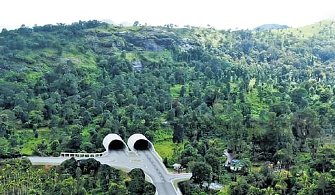 Graphical representation of tunnel road entrance at Meppadi Meenakshi Bridge