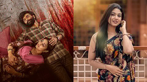 A poster for Elumale (L) and Priyanka Achar (R)