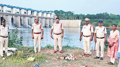 Ongole police are overseeing security arrangements for Ganesh idol immersion at the Gundlakamma Reservoir Project on Sunday 